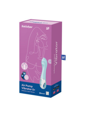 Vibromasseur gonflant connecté bleu USB Air Pump Vibrator 5+ Satisfyer - CC597802